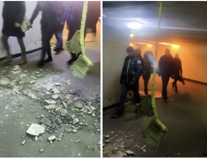 В Петербургском метро отвалился кусок потолка