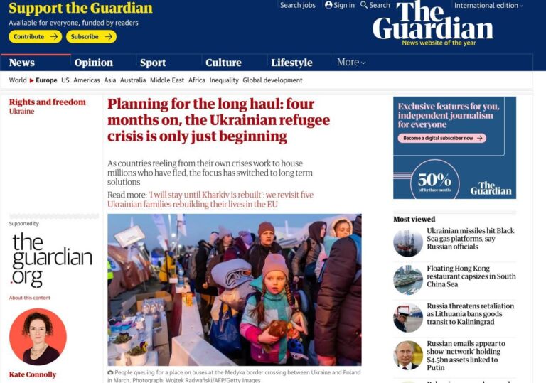 The Guardian: кризис с размещением украинцев в Европе только начался